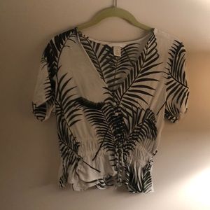 H&M palm leave patterned T-shirt